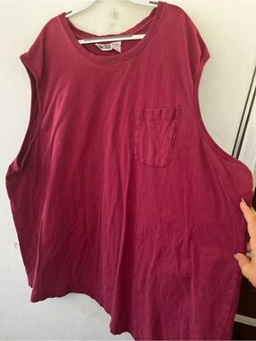8xl men’s Burgundy Pocket Tank Top king size